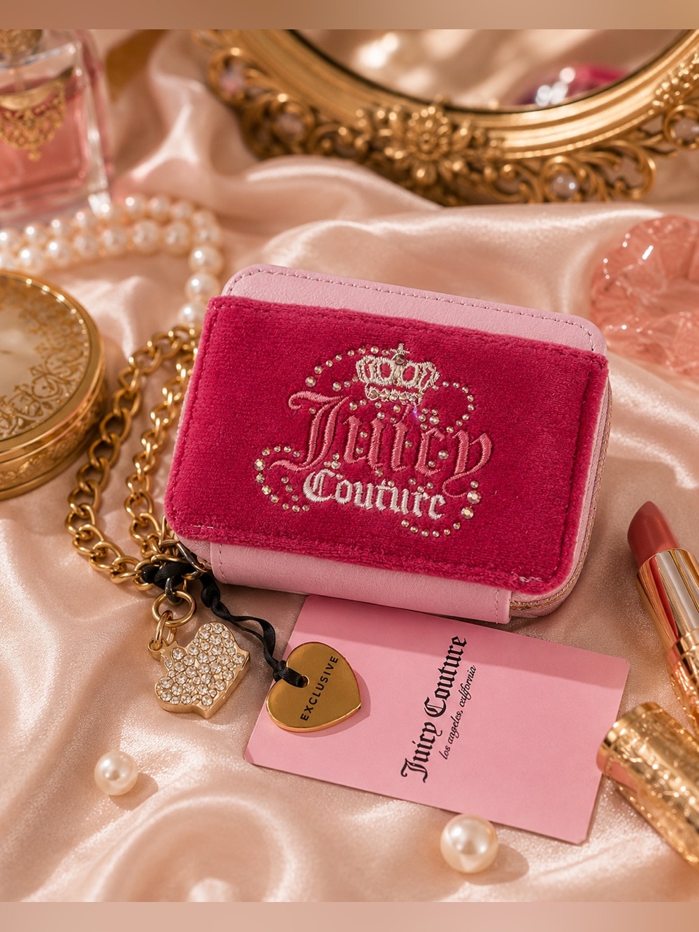 🍒 Juicy Couture Dream Juicy Square Wallet with Cardholder Raspberry Tart
